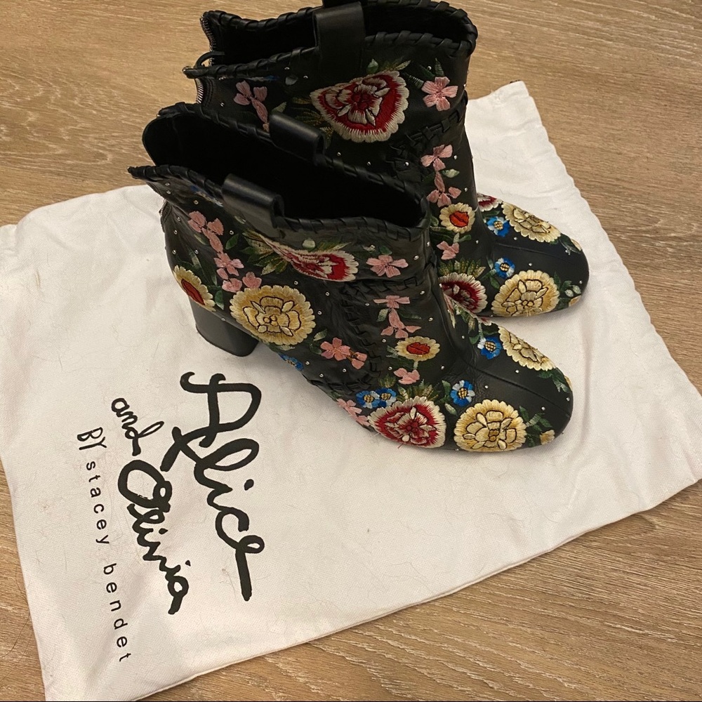 Alice and Olivia Designer Floral Boots